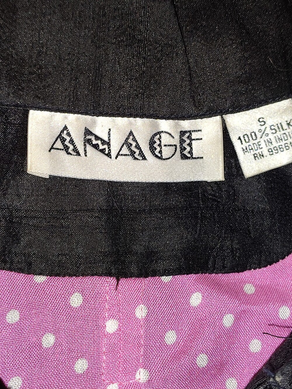 ANAGE 100% Silk Embroidered Floral Zip Jacket - Small - Black/Pink Boho Luxe - Picture 2 of 13